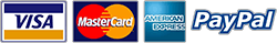 We accept Visa, Master, Amex, and PayPal