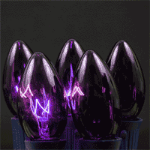 Purple Twinkle C9 Bulbs 7 Watt Replacement Lamps 25 Pack