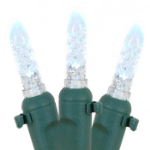 Pure White LED Icicle Lights on Green Wire 150 Bulbs