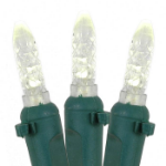 Warm White LED Icicle Lights on Green Wire 150 Bulbs