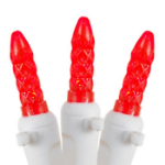 Red LED Icicle Lights on White Wire 150 Bulbs
