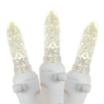Warm White LED Icicle Lights on White Wire 150 Bulbs