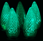 Twinkle Green C9 LED Replacement Bulbs 25 Pack