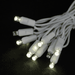 LED Curtain Twinkle Lights 20 LED Warm White Non-Connectable White Wire