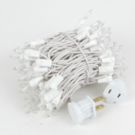 100 Light 22' Long White Wire Christmas Mini Lights