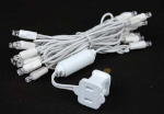 LED Curtain Twinkle Lights 20 LED Warm White Non-Connectable White Wire