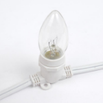 100' White Commercial Grade Stringer 80 Intermediate (e17) Base Sockets