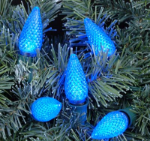 Twinkle Blue C9 LED Replacement Bulbs 25 Pack