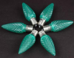 Twinkle Green C9 LED Replacement Bulbs 25 Pack