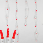 Red LED Icicle Lights on White Wire 150 Bulbs