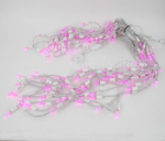 Pink LED Icicle Lights on White Wire 150 Bulbs