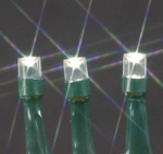 Warm White LED Solar Powered Lights 100 Light String Green Wire