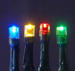 Multi Colored LED Solar Powered Lights 100 Light String Green Wire
