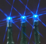 Blue LED Solar Powered Lights 50 Light String Green Wire