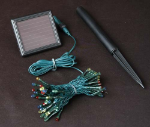 Multi LED Solar Powered Lights 50 Light String Green Wire