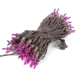 Purple Christmas Mini Lights 100 Light 50 Feet Long on Brown Wire