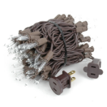 100 Light 22' Long Brown Wire Christmas Mini Lights