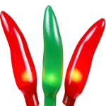 Red and Green Christmas Chili Pepper String lights 35 Count