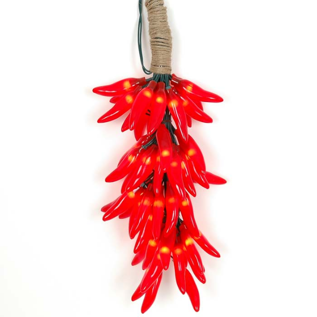Red Chili Pepper Cluster Ristras 50 light **On Sale