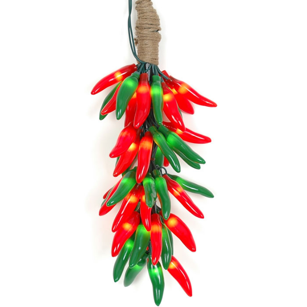 Red and Green Chili Pepper Cluster Ristras 50 light