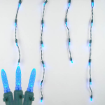 Blue LED Icicle Lights on Green Wire 150 Bulbs