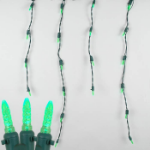 Green LED Icicle Lights on Green Wire 150 Bulbs