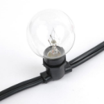 25' Black Commercial Grade Stringer 25 Candelabra (e12) Base Sockets