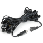 25' Black Commercial Grade Stringer 25 Candelabra (e12) Base Sockets