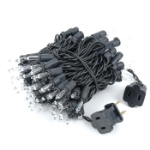 Black Wire Clear Christmas Mini Lights 100 Light 22 Feet Long