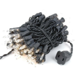 Black Wire Clear Christmas Mini Lights 100 Light 22 Feet Long