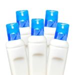 20 LED Battery Operated Lights Blue White Wire