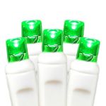20 LED Battery Operated Lights Green White Wire