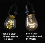 Green S14 LED Medium Base e26 Bulbs w/ 9 LEDs - 25pk