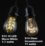 Red S14 LED Medium Base e26 Bulbs w/ 9 LEDs - 25pk