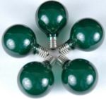 100 G50 Globe Light String Set with Green Bulbs on Brown Wire