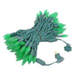 Green 100 LED C6 Strawberry Mini Lights Commercial Grade Green Wire