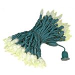Warm White 100 LED C6 Strawberry Mini Lights Commercial Grade Green Wire