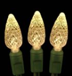 Warm White 100 LED C6 Strawberry Mini Lights Commercial Grade Green Wire