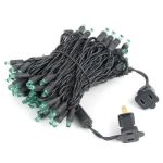 Commercial Grade Wide Angle 100 LED Green 34' Long Black Wire