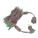 50 LED Green LED Christmas Lights 11' Long on Brown Wire