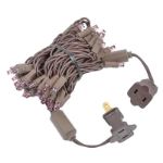 50 LED Purple LED Christmas Lights 11' Long on Brown Wire
