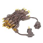 50 LED Amber LED Christmas Lights 11' Long on Brown Wire