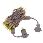 50 LED Yellow LED Christmas Lights 11' Long on Brown Wire