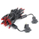 50 LED Red LED Christmas Lights 11' Long on Black Wire