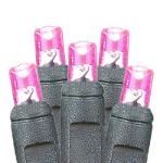50 LED Pink LED Christmas Lights 11' Long on Black Wire
