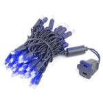 50 LED Purple LED Christmas Lights 11' Long on Black Wire