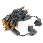 50 LED Amber LED Christmas Lights 11' Long on Black Wire
