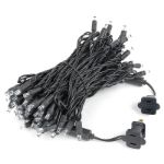 Commercial Grade Wide Angle 100 LED Pure White  50' Long on Black Wire