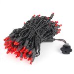 Commercial Grade Wide Angle 100 LED Red 34' Long Black Wire