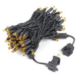 Commercial Grade Wide Angle 100 LED Orange 34' Long Black Wire